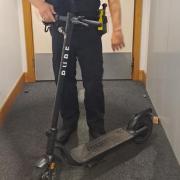 One of the many e-scooters that has already been seized by the police.