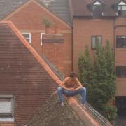 Man stuck on roof in Worcester