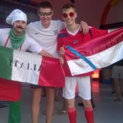 SMILING: England fans sanguine despite their defeat to Italy