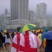 WASHOUT: Downhearted England fans in Rio