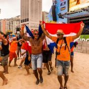 ALL OVER: Holland fans do the conga