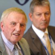 Police and crime commissioner Bill Longmore, left, with deputy Barrie Sheldon, right