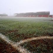PITCH BATTLE: The Aggborough playing surface has come in for some criticism from both fans and teams.