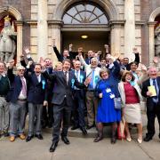 John Anyon                08/05/15         1915873001Worcester City Council Local Elections at Guildhall on Friday..........Victorious Conservative City Council members (25535770)