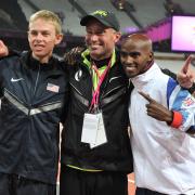 Current allegations are being made against Alberto Salazar (centre), the coach of Mo Farah (right).