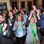 SMILES: Members of Worcester Green Party last night.