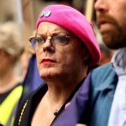 LOST THE PLOT:  Eddie Izzard doing an impression of a sore loser on the anti-Brexit march