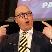 WORRIED: Paul Nuttall, just after realising what he's let himself in for.