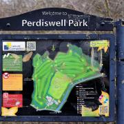 One of the maps at  Perdiswell Park. 29.3.18.