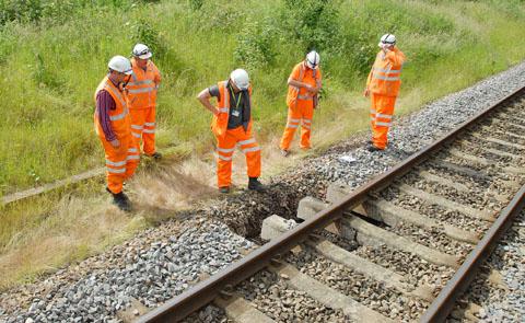 Sinkhole  on Sinkhole  Causes Rail Chaos  From Worcester News