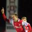 James Vincent celebrates his opening goal.