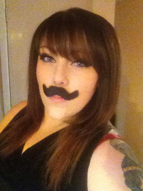 Stephanie Trussler sported a false moustache to get in the spirit of the fund-raiser