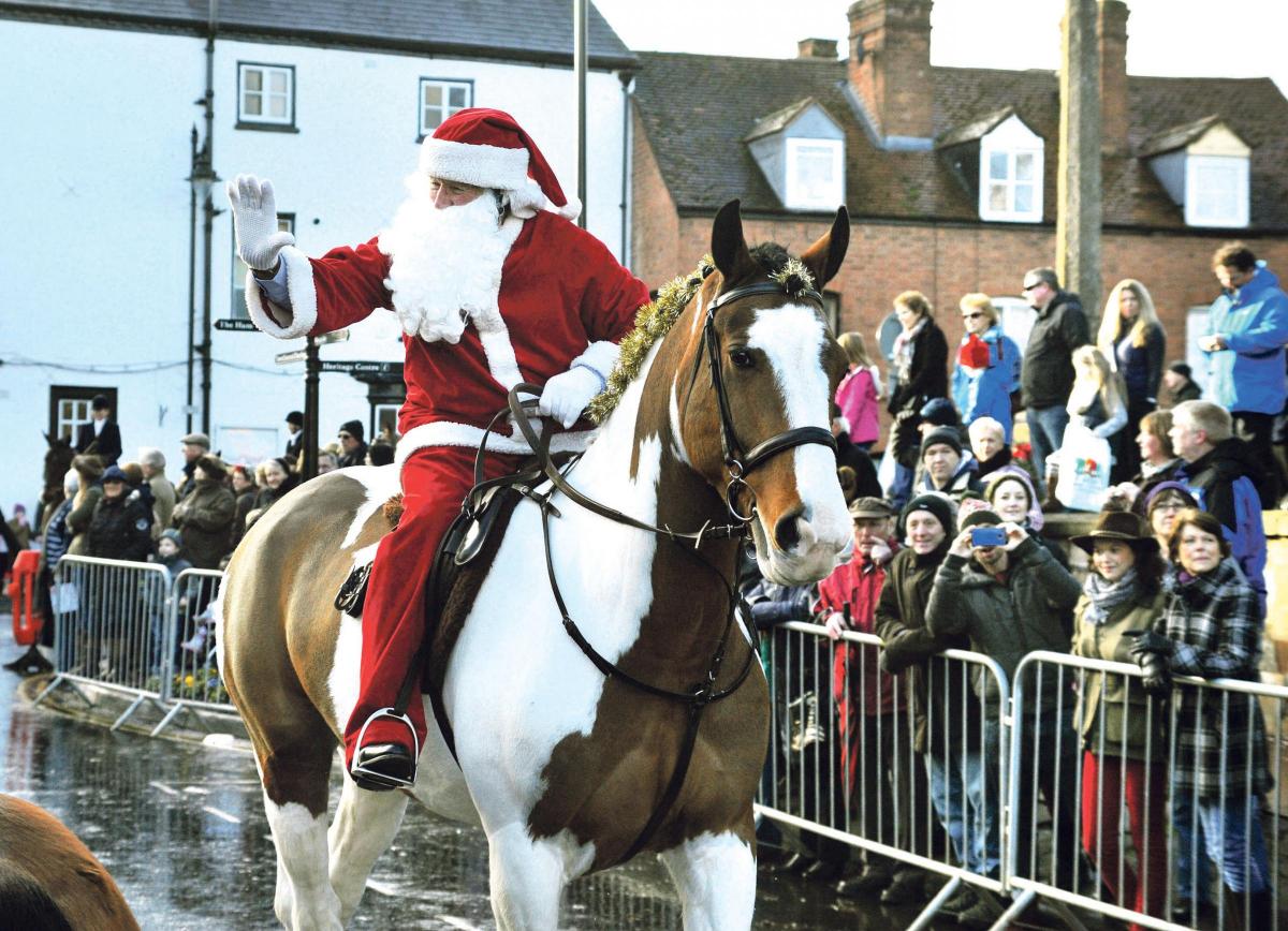 Santa rides out with the Upton hunt on Christmas Eve