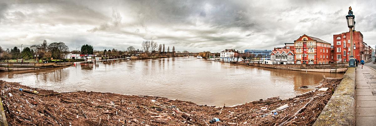 Worcester upstream panorama by Clive Haynes