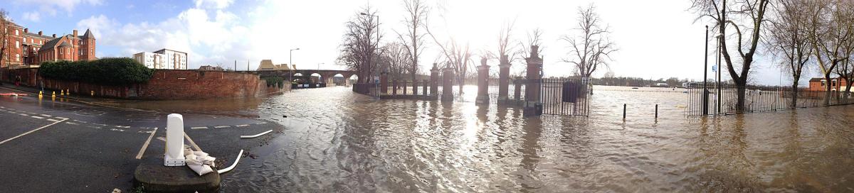 Pitchcroft flood panorama by Patrick Firminger