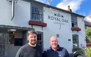 WINNERS: Matt Collins (left) and Andy Goodall have been working round the clock to get the 'saved' Royal Oak in Leigh Sinton