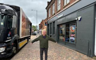 CONCERN: Cllr Alan Amos has raised concerns about parking on new block paving outside Domino's pizza in St John's in Worcester