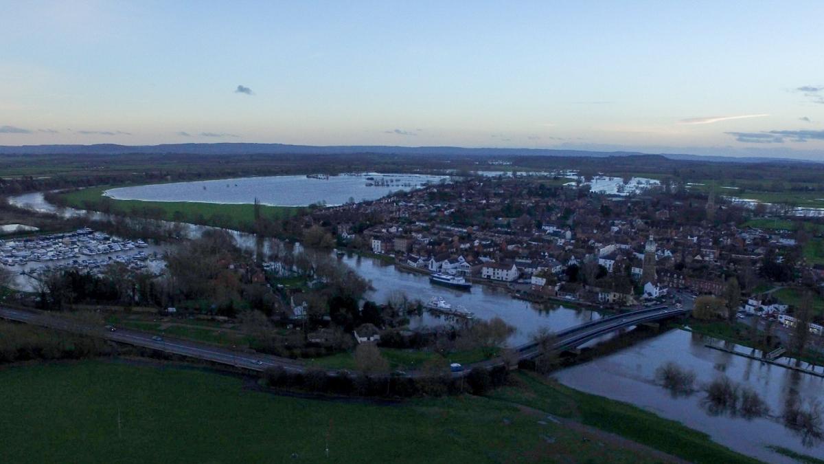 High water at Upton-upon-Severn. Picture by Paul Attwood Aerial Photography paapitd@outlook.com