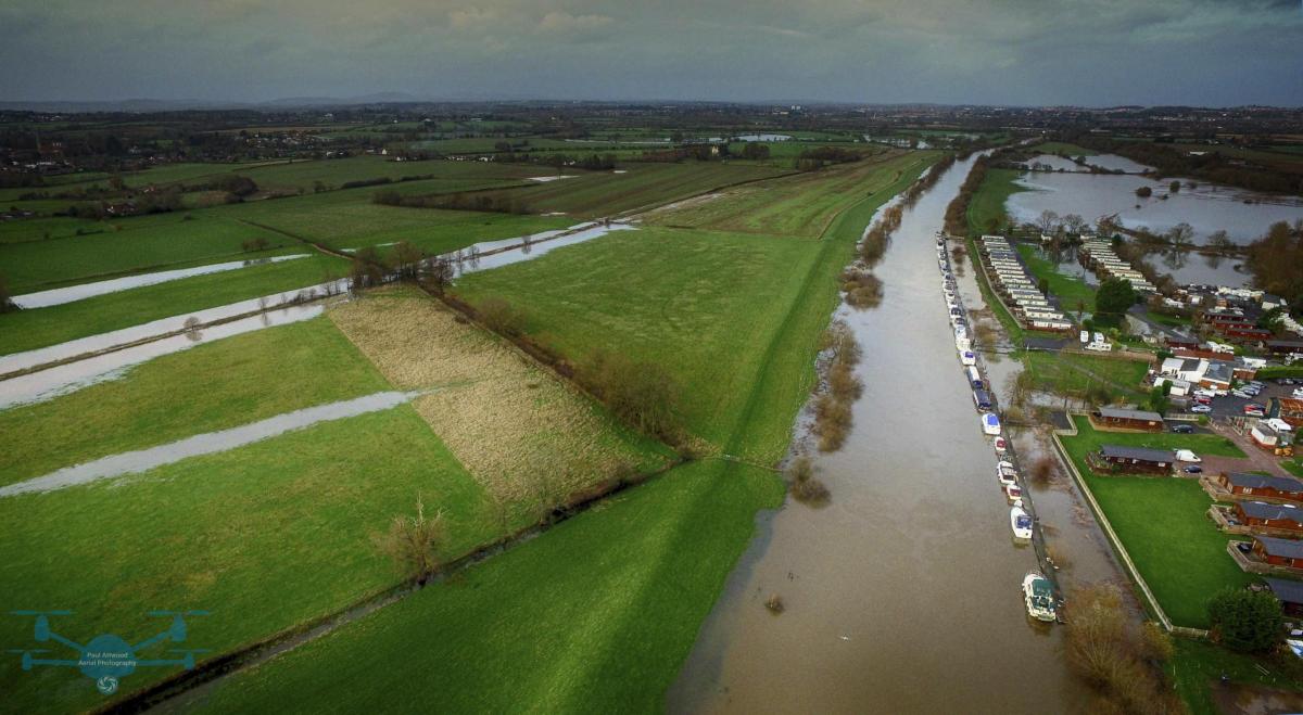 High water at Kempsey Marina, near Worcester. Picture by Paul Attwood Aerial Photography paapitd@outlook.com