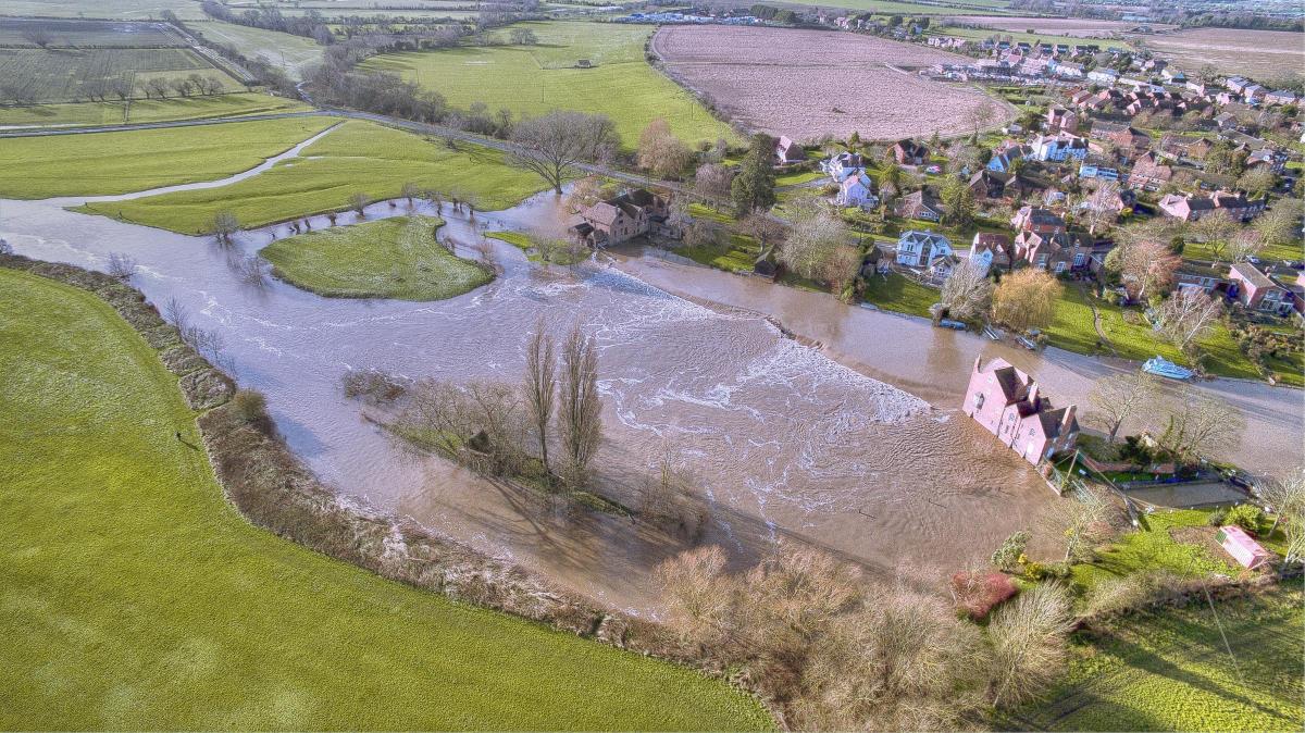 Fladbury Weir, near Pershore. Picture by Paul Attwood Aerial Photography paapitd@outlook.com