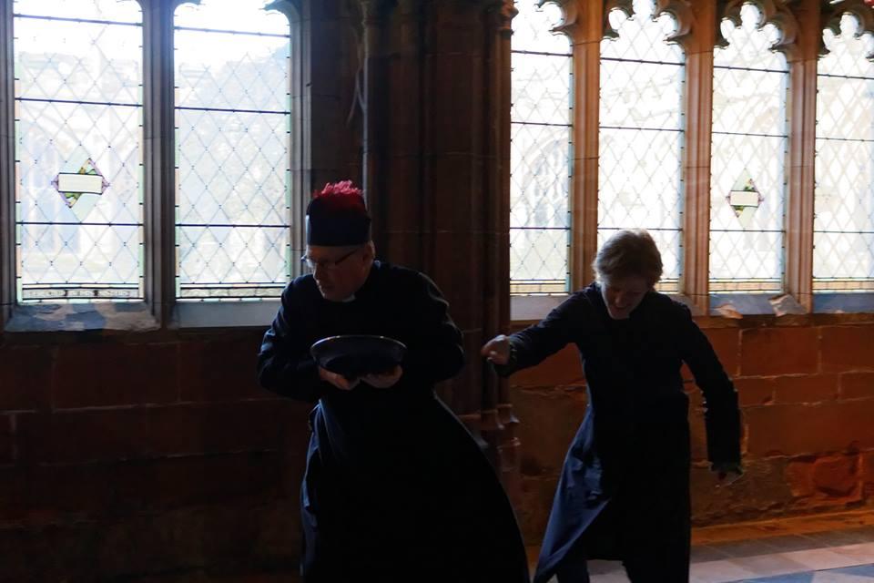 Worcester Cathedral choir pancake race 2016