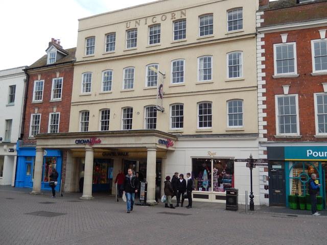 Unicorn Inn was on Broad Street and is now the entrance to Crowngate Shopping Centre