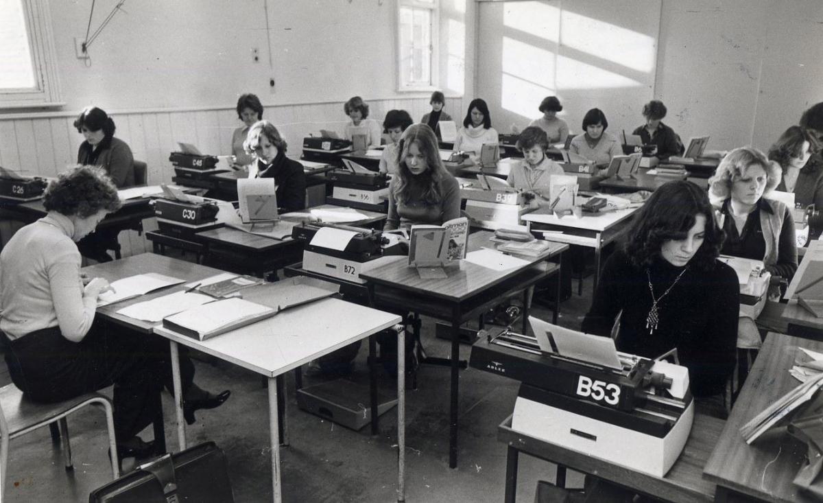 THIS was the way things were in the days before computers and e-mails. The picture is actually taken from an article written by Mike Grundy in March 1979 when Worcester Technical College, as it was known then, was complaining about serious space shortages