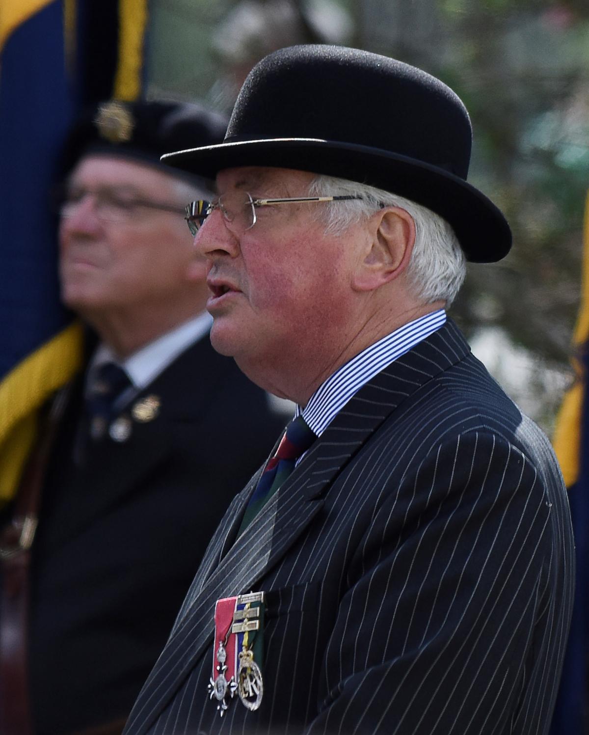 MEMORIAL SERVICE: Colonel (retd) Stamford Cartwright MBE TD at the unveiling of a commemorative poppy sculpture to honour the Worcestershire Yeomanry who fell in the battles of Oghratina and Qatia during World War One (Picture by David Griffiths 161603900
