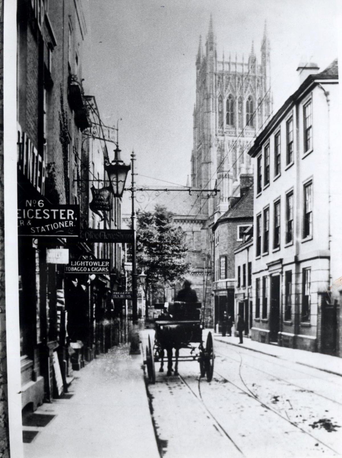 A view of the cathedral end of High Street in Edwardian times