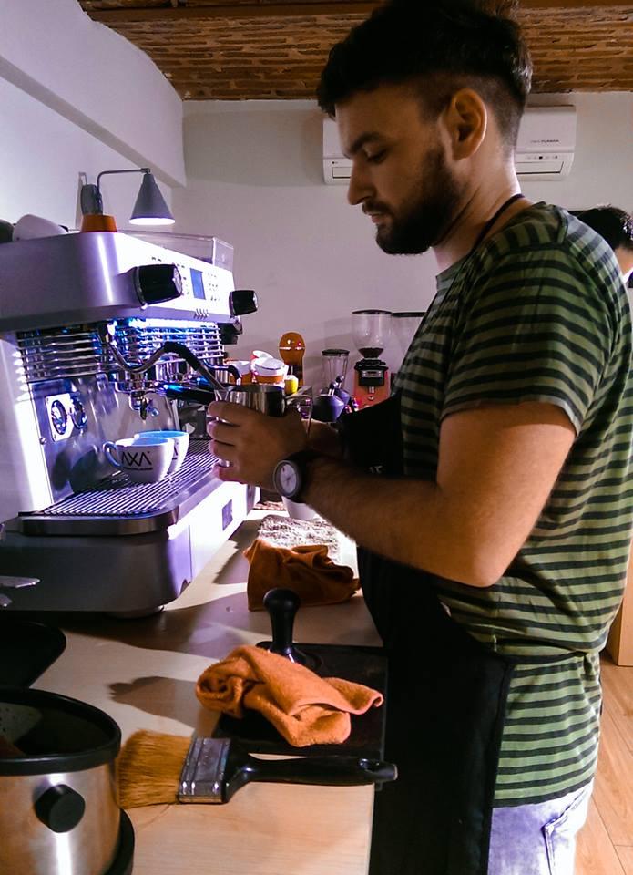 Filip Adrian has been impressing with his coffee art at Bevere Cafe