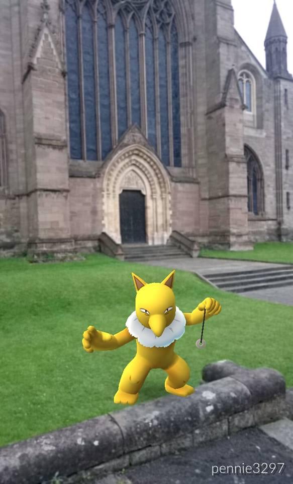 Worcester's most famous landmark, the Cathedral, even makes into onto the app with a Hypno in the gardens.