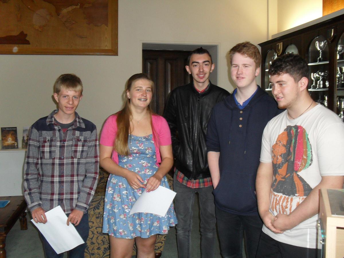 BREDON SCHOOL: Callum Gray, Sarah Freeman, Ollie Honer, Tom Finn and Merlin Crabtree. Picture by Bredon School.