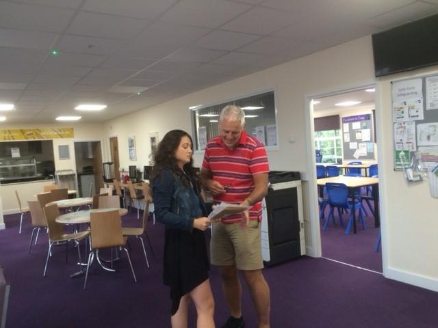 CHRISTOPHER WHITEHEAD: Amber Hurford, who got eight A*s and two As, pictured with headteacher Neil Morris. Picture by Neil Morris