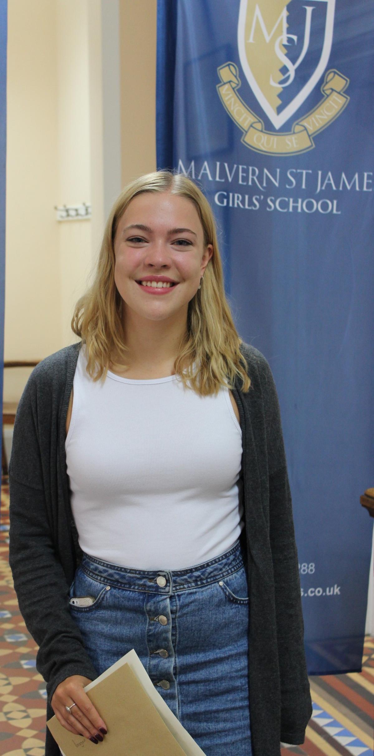 MALVERN ST JAMES: Imy Townsend achieved straight A*- A grades at GCSE. Picture by Malvern St James.