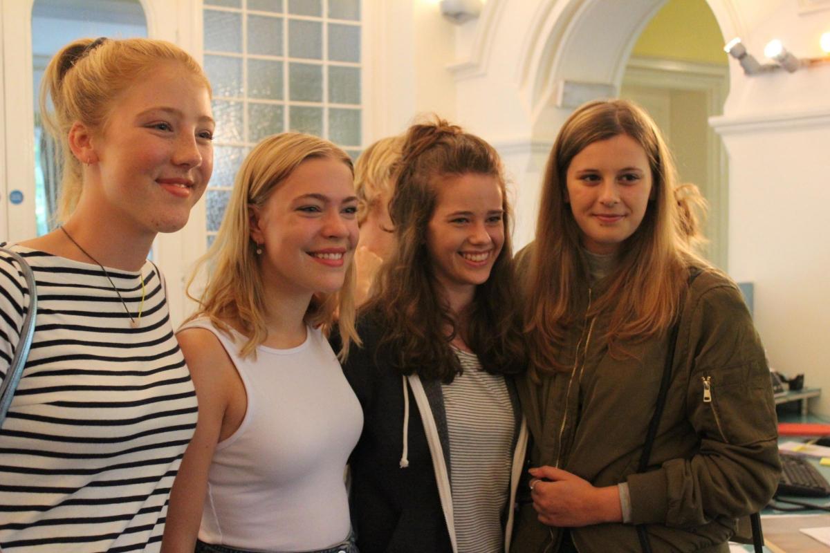 MALVERN ST JAMES: It is smiles all round for Jenny Gallagher, Imy Townsend, Chloe Parker and Libby Wilkinson as they collect their GCSE results. Picture by Malvern St James.