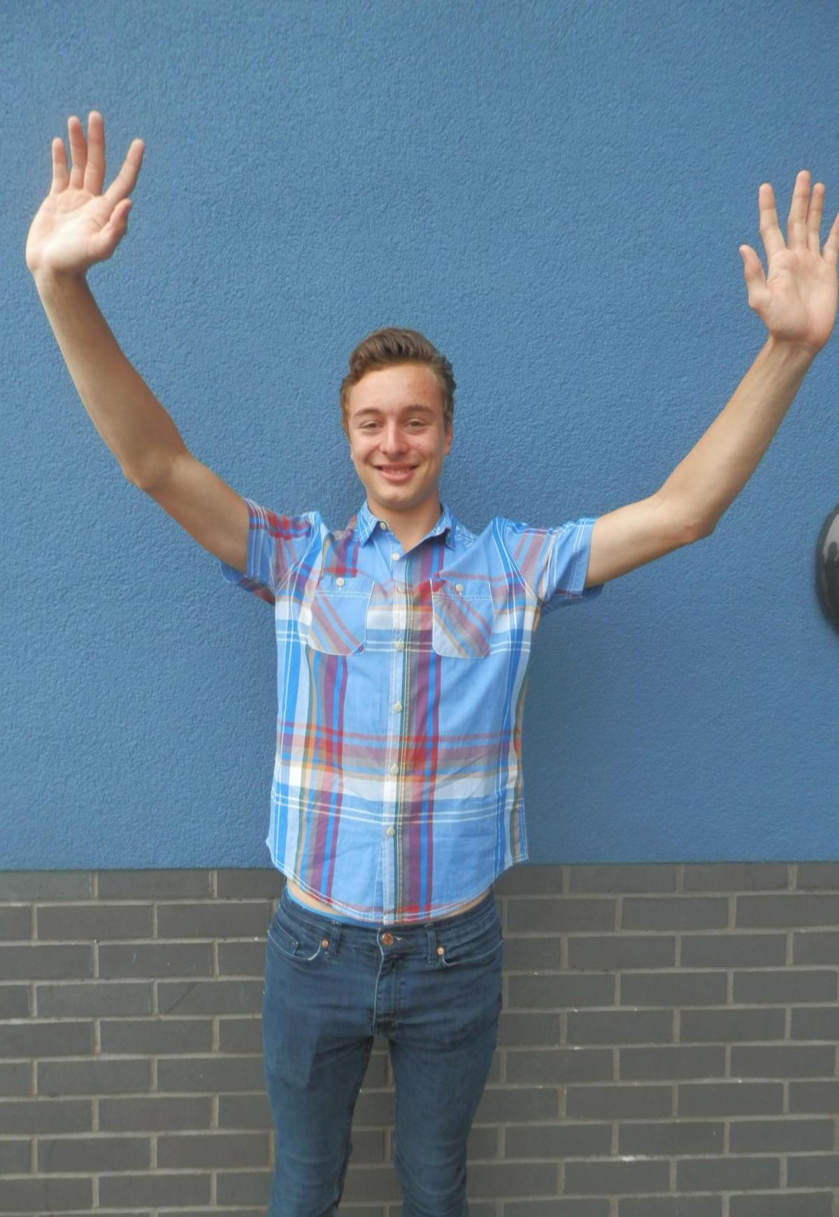 PERSHORE HIGH: Proud William Parry scooped ten A* grades at GCSE. Picture by Pershore High School.