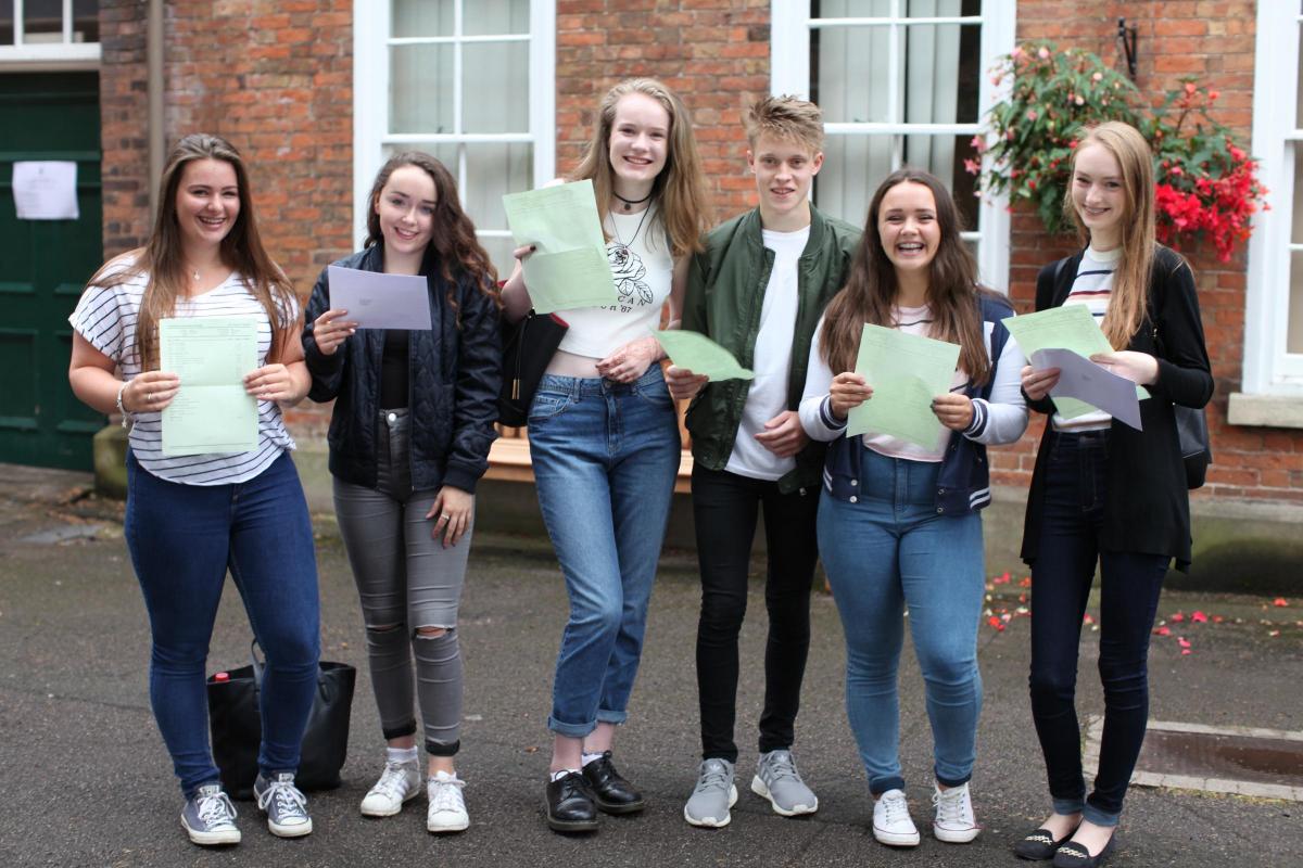 RGS: Proud students celebrate after collecting their GCSE results. Picture by RGS Worcester.