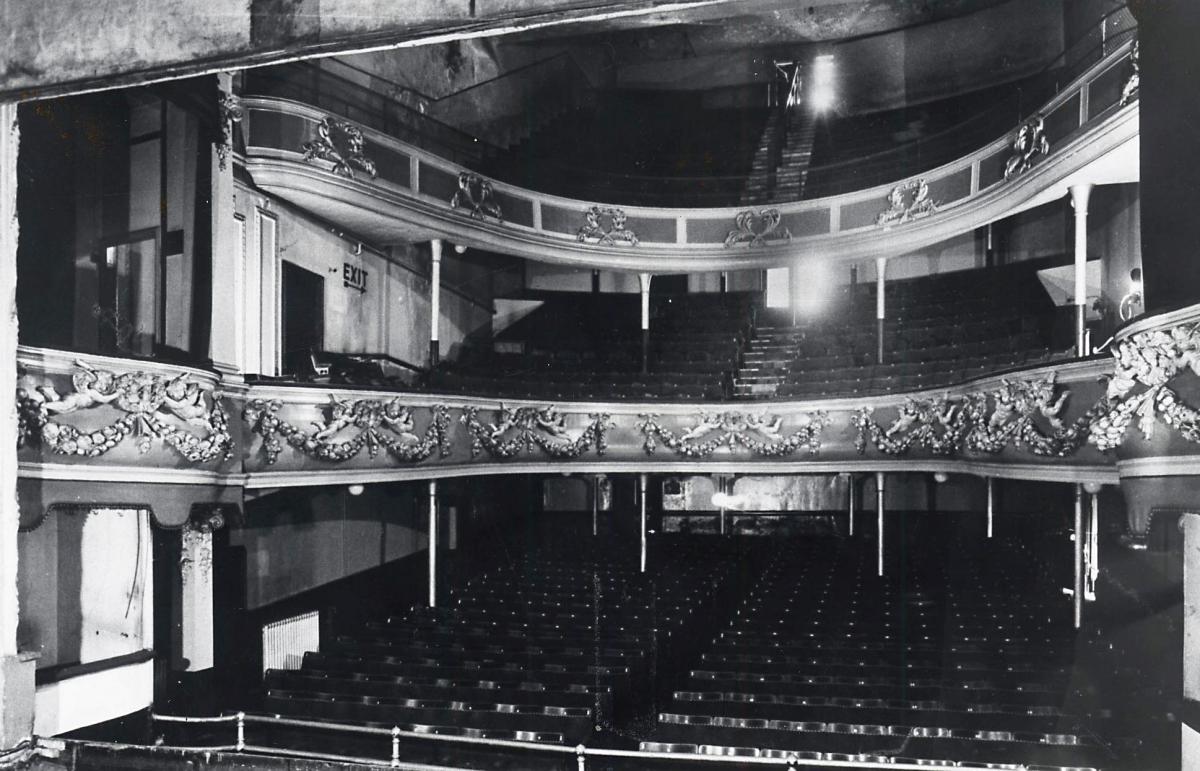 Vanished Worcester. The interior of the Theatre Royal, Worcester, which was demolished in the 1960s.