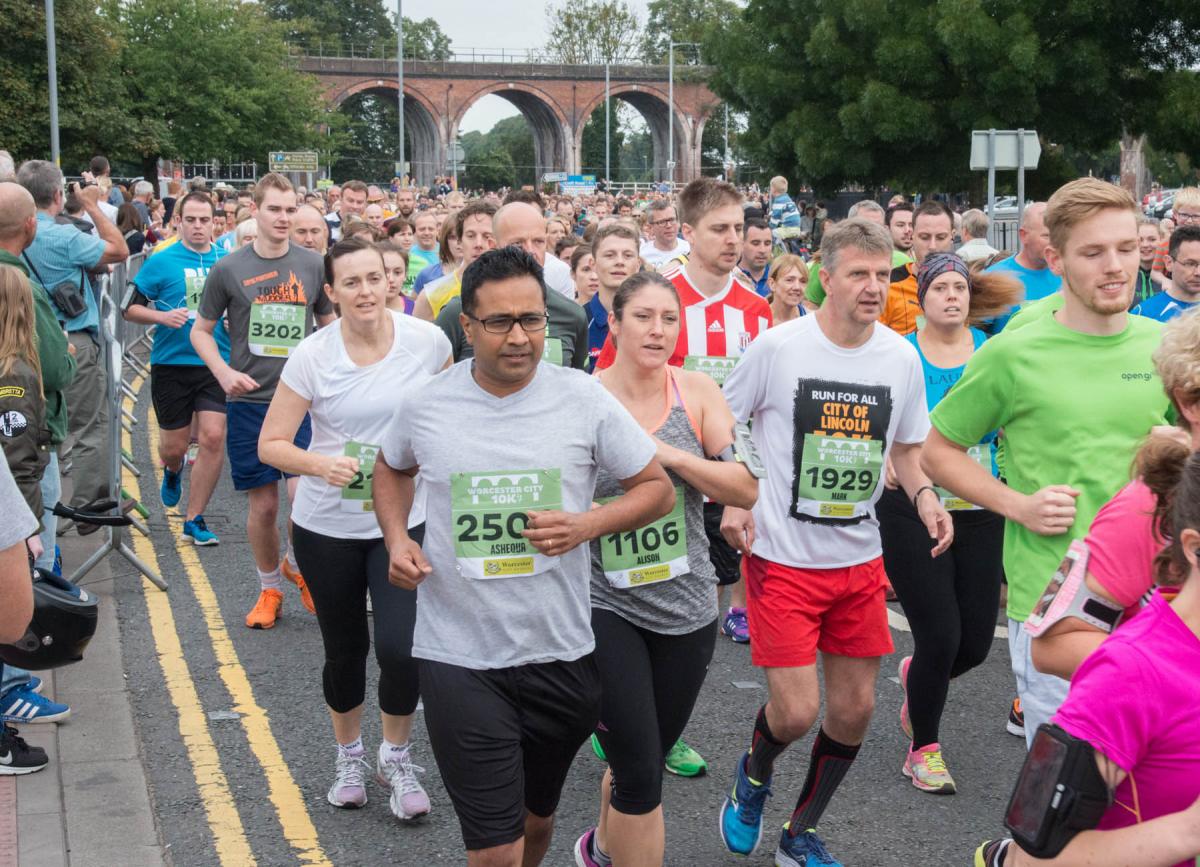 RUN: Thousands of athletes took part in the Worcester City Run events. Picture by Martin Humby. 38160729128.