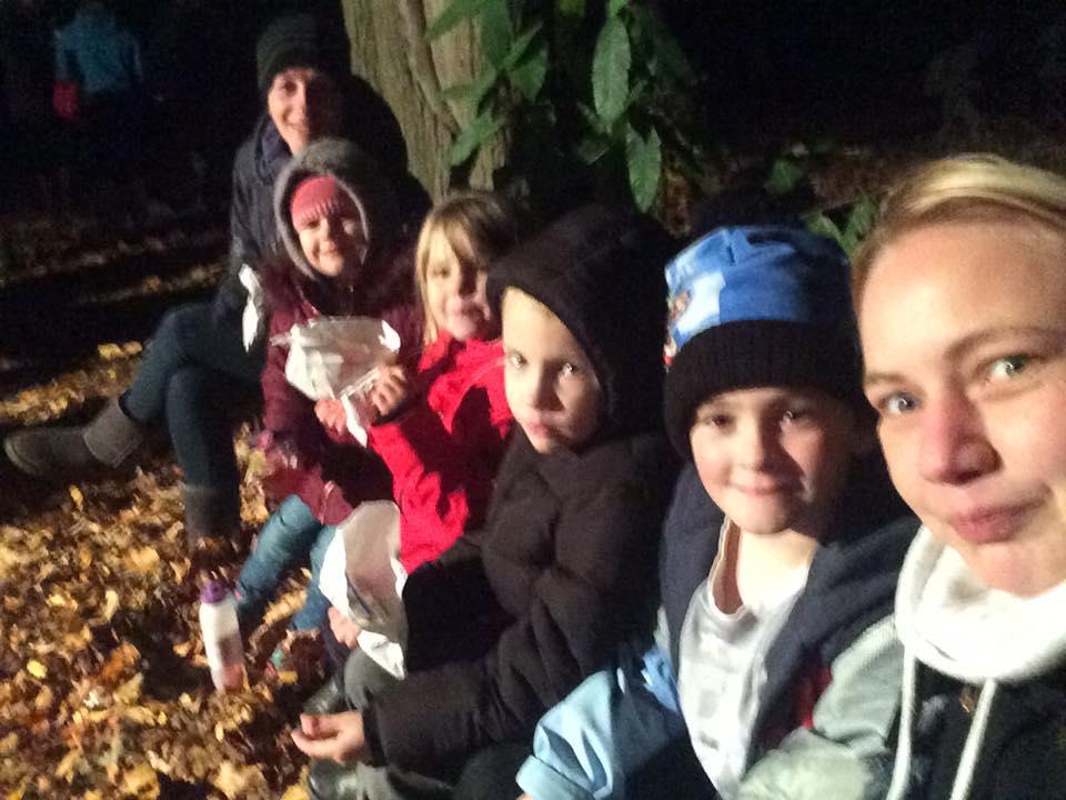 Carrie-Ann Taylor, with best friend Mandy Taylor and their children Lily, Skye, Connor and Andrew, at Crown East Scouts Bonfire night. Picture by Carrie-Ann Taylor.