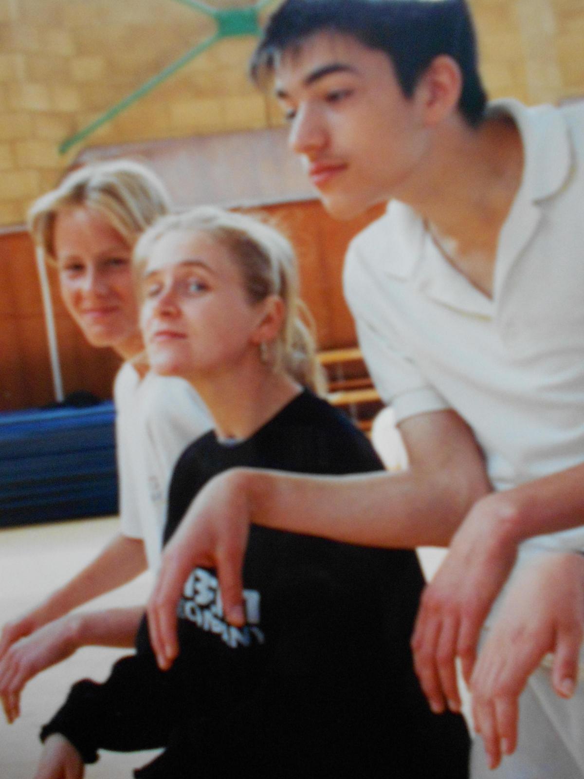 Ian Walker, Jonathan Longley and professional dancer Angela Walton in 1996