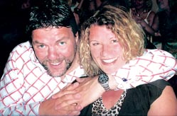 Mystery plunge: Karl Burkes, left, is desperate to know how his wife Louise, right, came to fall to her death. - 60958