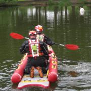 Water responders from the fire service rescued the injured swan from the lake near Meadowbank Drive near St John's