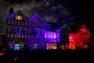 FUN: Colwall Park Hotel, in Malvern, has received a makeover inside and out, with a light projection show on the front of the hotel to music