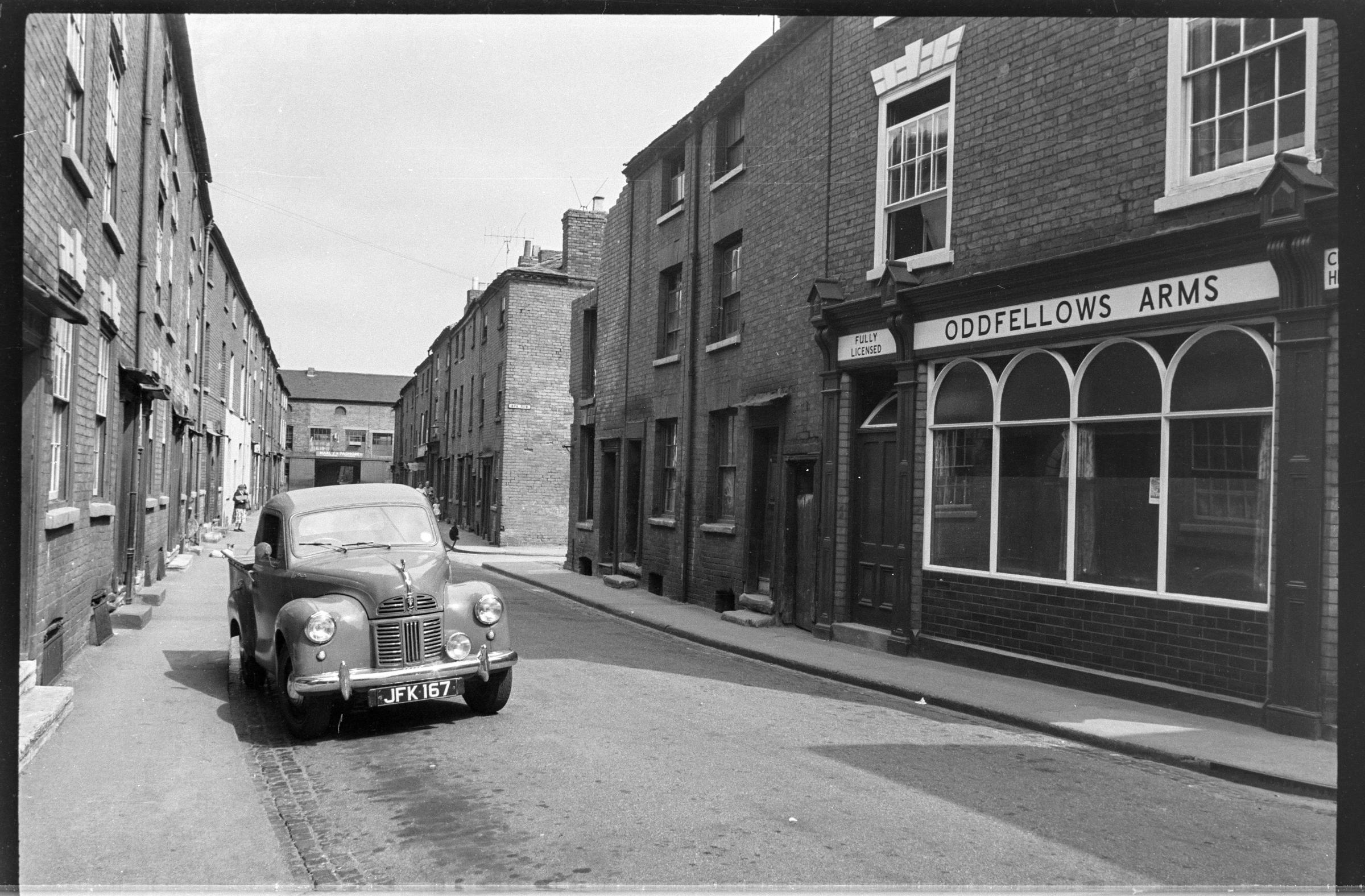 The approach to the Worcester Foundry (seen in the distance) along Carden Street, late 1950s