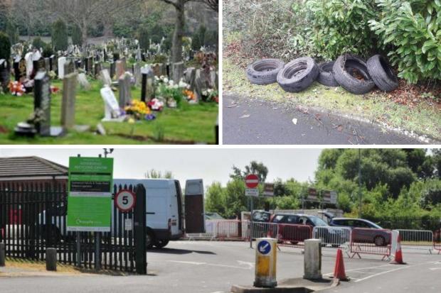 FLYTIPPERS: Around 30 used tyres were flytipped at Worcester Cemetery earlier this year