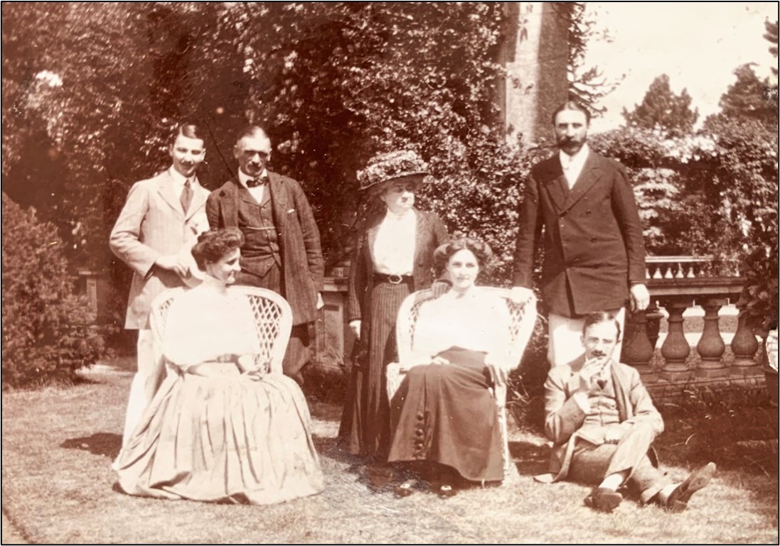 The Allsopp family in 1910. The Hon Alfred Percy Allsopp and his wife Lilian Maud with their daughter Dorothy and her fiancé Captain Charles R Britten, later Brigadier Britten of Kenswick Manor, near Worcester. Photo courtesy Jo Hunt