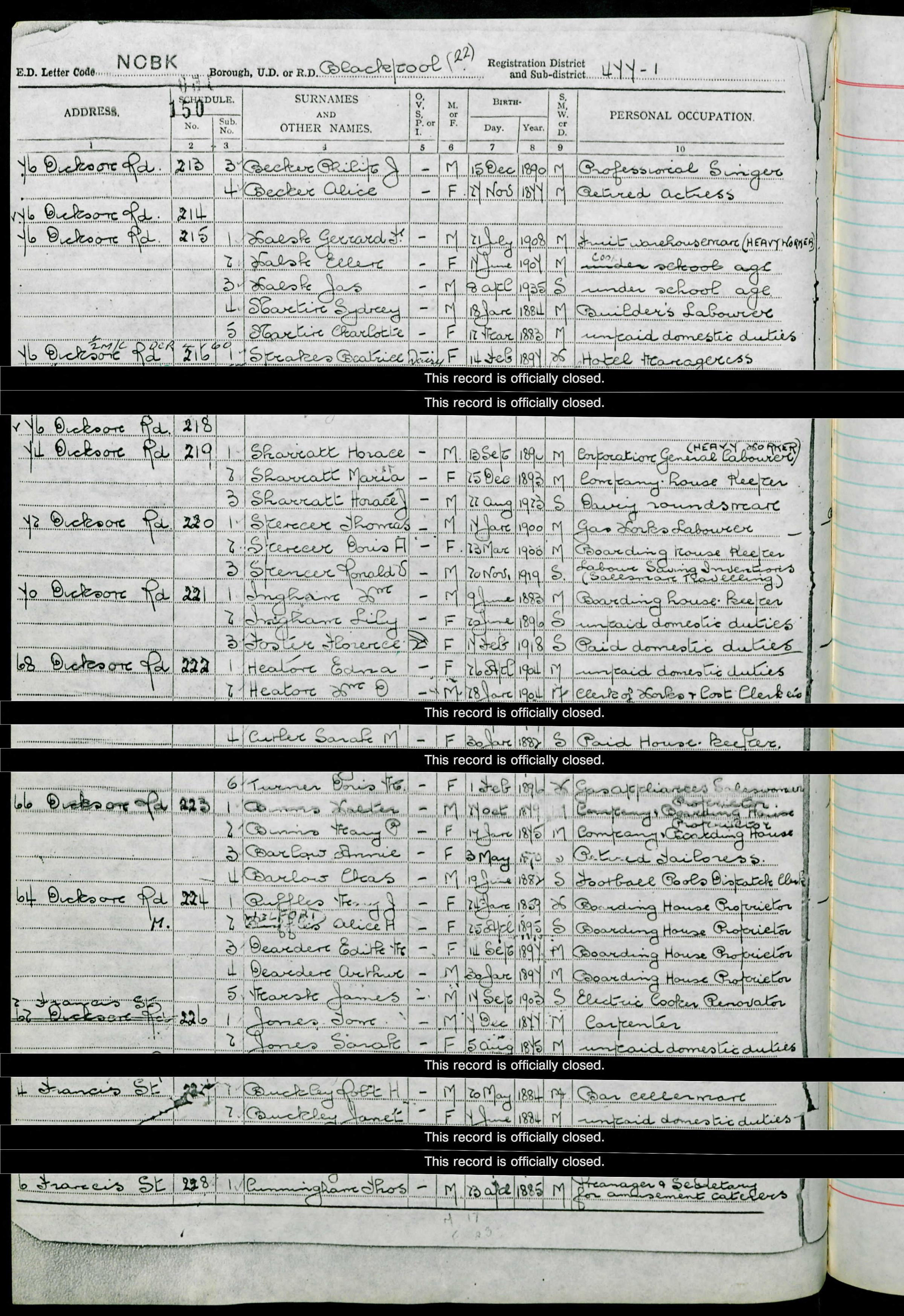 Philip Becker in the 1949 Register (at the top)
