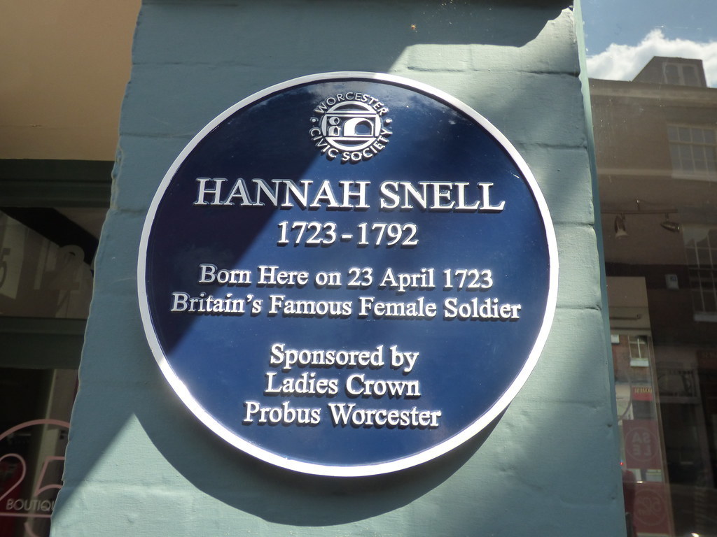 The Blue Plaque to Hannah Snell on 25 Friar Street, Worcester
