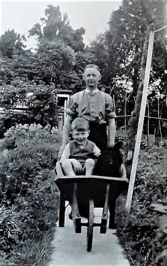 BARROW BOY by Harold Sparrey “with my Dad. Taken by my Mum around 1947”